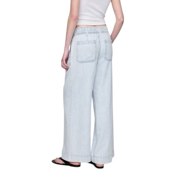 NWOT GAP High Rise Tall Baggy Wide Leg Lightwash Ultrasoft Denim Jeans Sz Medium - Picture 7 of 15